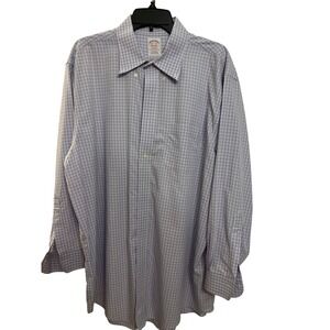 Brooks Brothers Madison Fit Dress Shirt Mens 17 1/2 33 Lilac Plaid Button Down